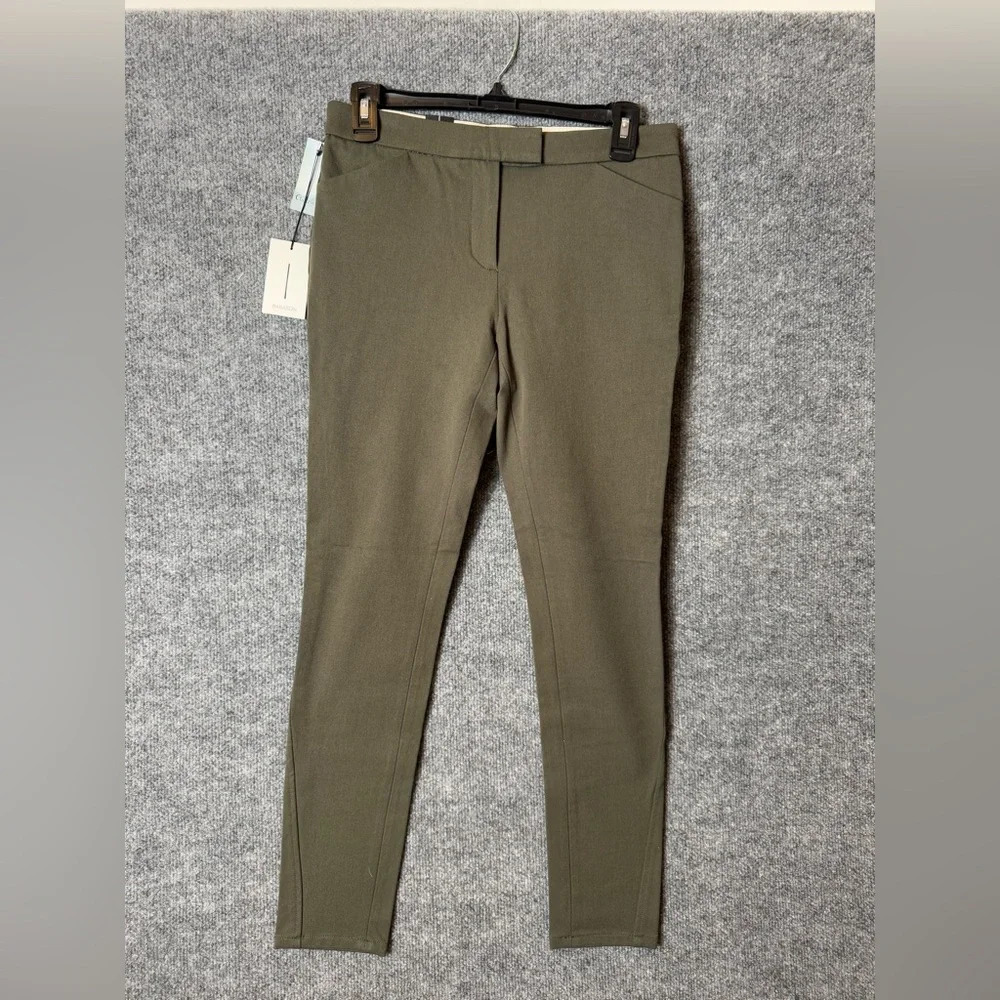 Aritzia Babaton Dark Olive Bi-Stretch Sean Classic Slim Leg Trouser Pants - US 4